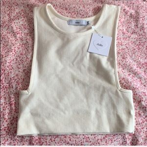 Creamish/white crop top tank top